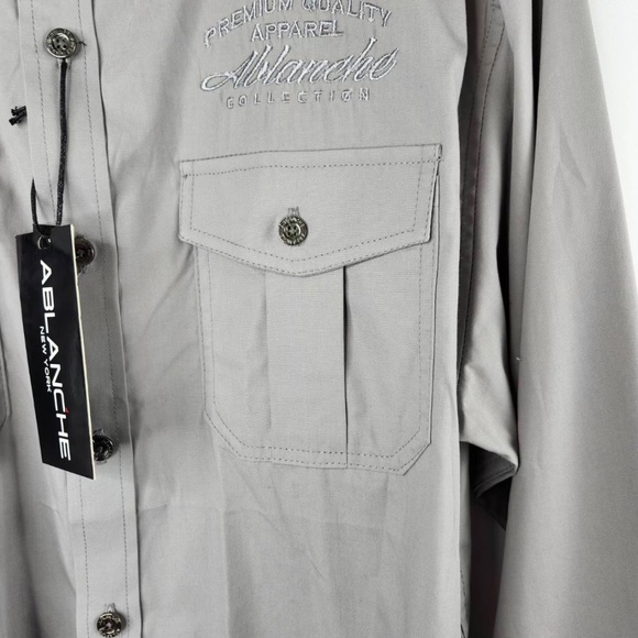Ablanche New York Collection Large Grey Button Shirt Premium Quality - Picture 6 of 10